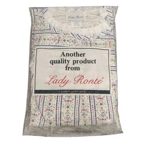 Vintage Lady Ronté Floral Cotton Nightgown Sleepwear Cottagecore Size XXL